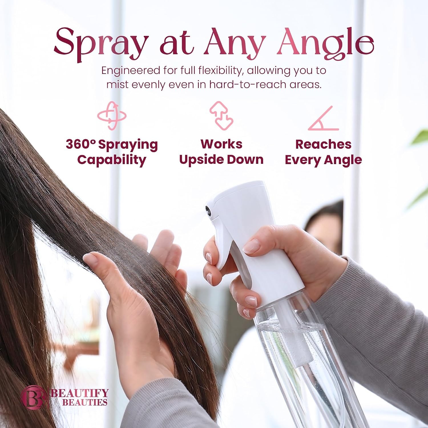 BeautifyBeauties Spray Bottle For Hair – Continuous Mister 10.1 Ounces, Clear