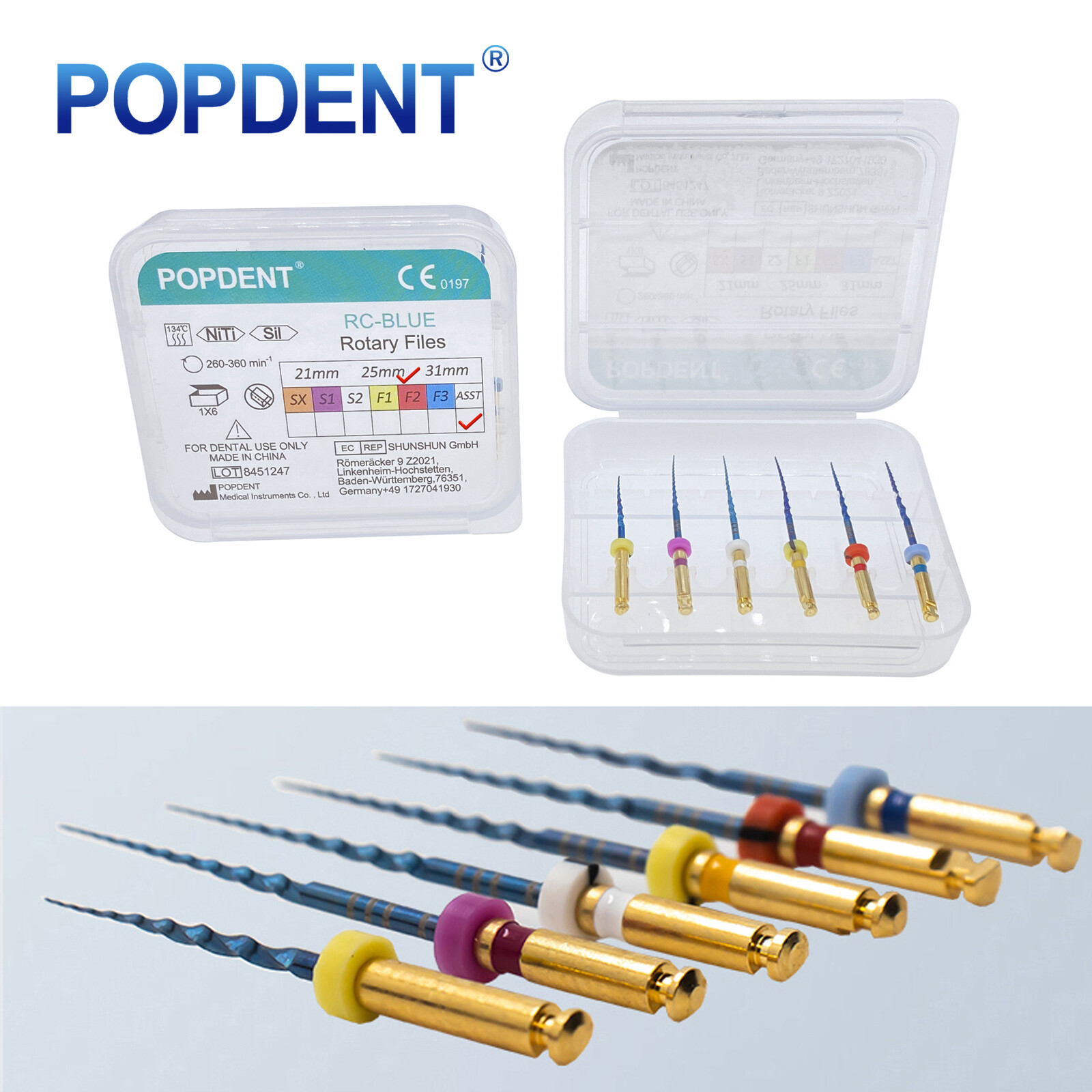 Dental Endodontic Rotary Endo Root Canal File X-Pro Blue /Gold Taper Rotary File