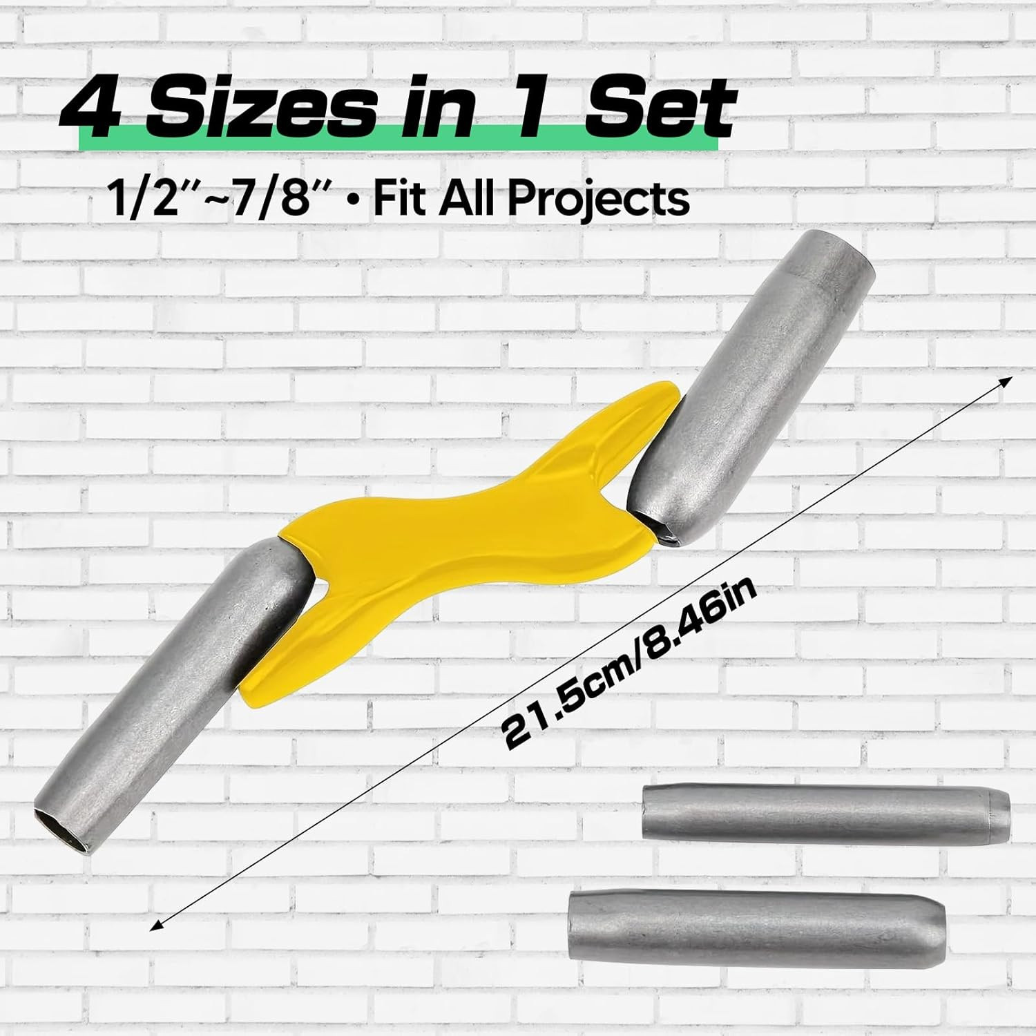 Masonry Brick Jointer Tool, 4 Sizes Barrel Jointer, 1/2In, 5/8In, 3/4In, 7/8In W