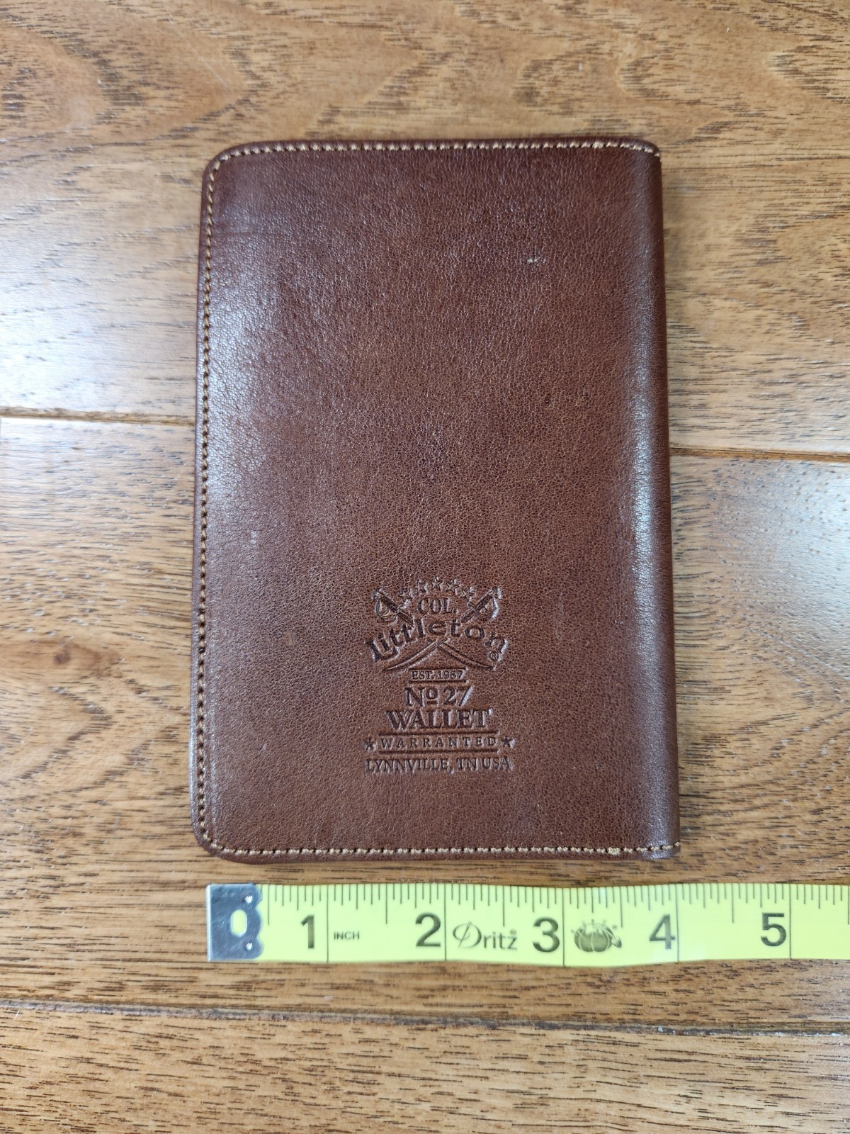 Colonel Littleton No. 27 Brown Leather Passport Wallet