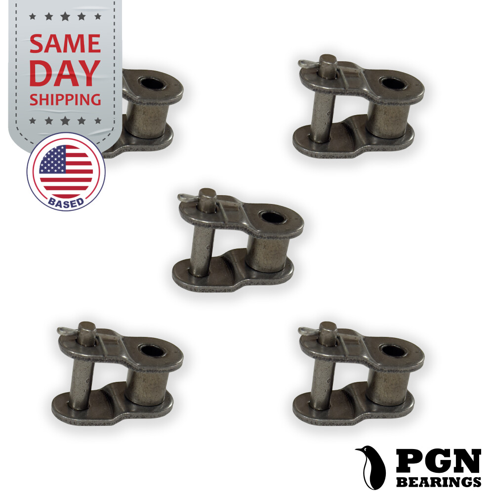 (5 Pack) PGN #420 Roller Chain Offset Links – 1/2″ Pitch – Half Link