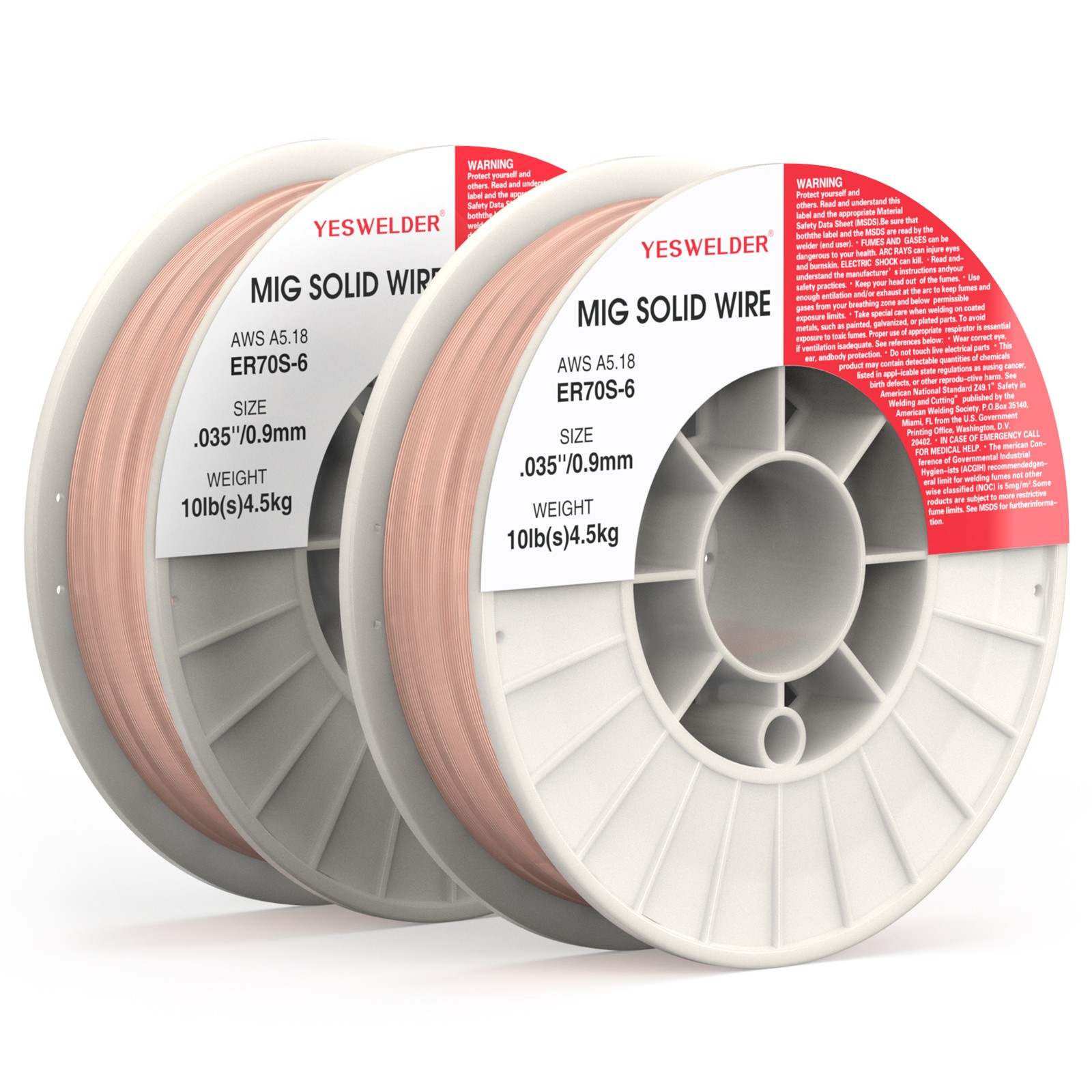 YESWELDER ER70S-6 MIG Welding Wire .023 .030 .035 2-44LB Solid Carbon Steel