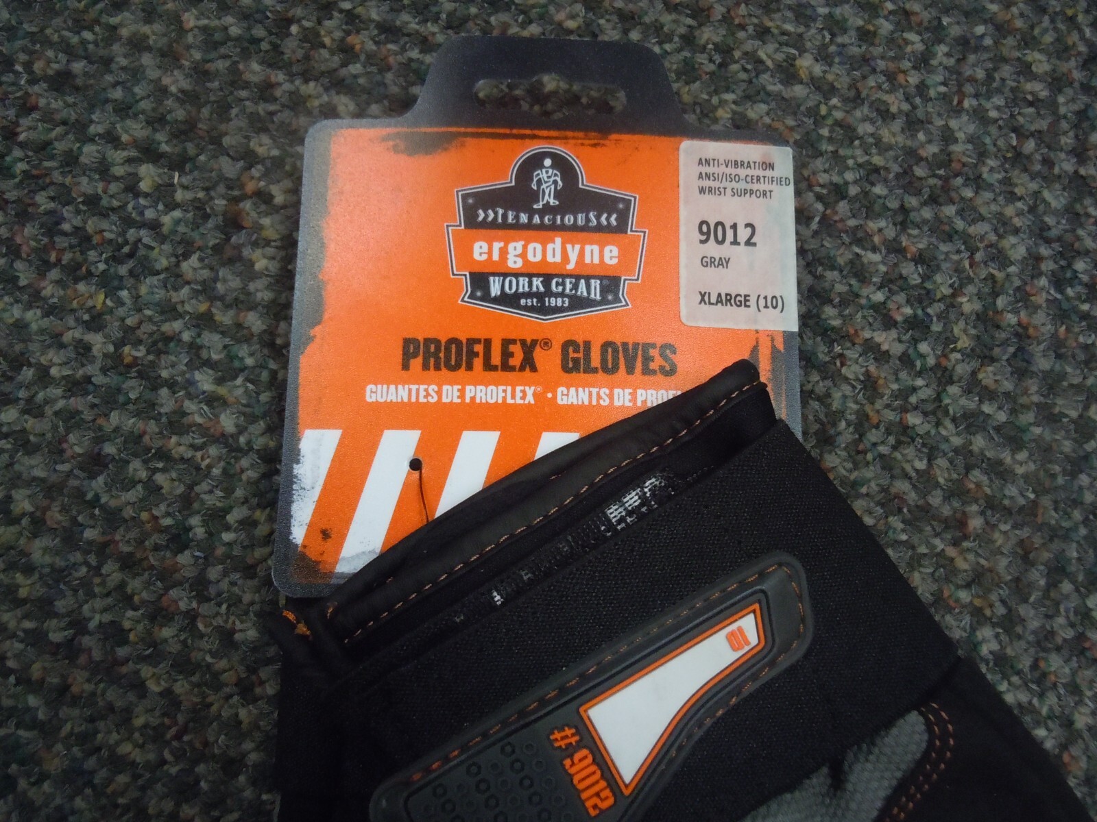 Proflex 9012 Antivibration Work Gloves Ansi/iso Certified Full Fingered Wrist Su