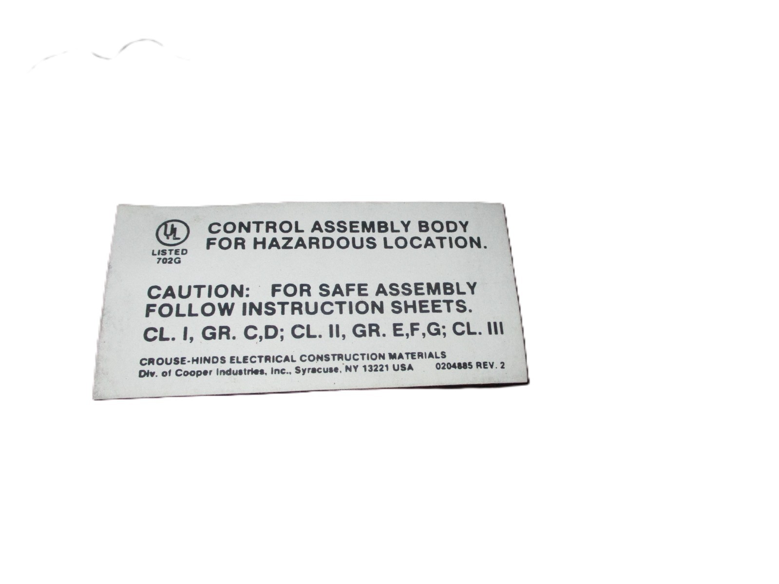 Crouse & Hinds EDSC272 Device Body C272 Electrogalvanized 2-Gang Box