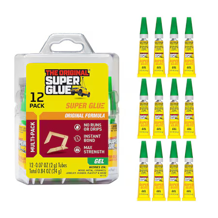 Super Glue 15185 Instant Adhesive, Original Gel Series, Clear, 0.07 Fl Oz,
