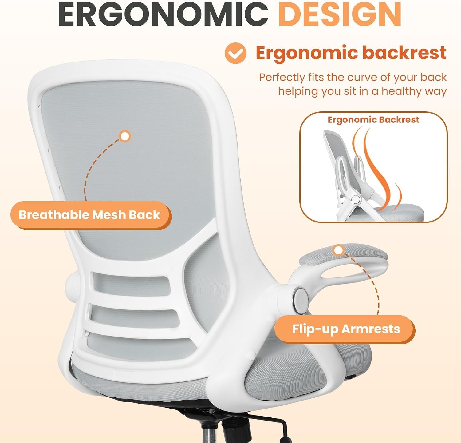 Elegant Ergonomic Drafting Chair – Adjustable Height & Footrest for Comfort