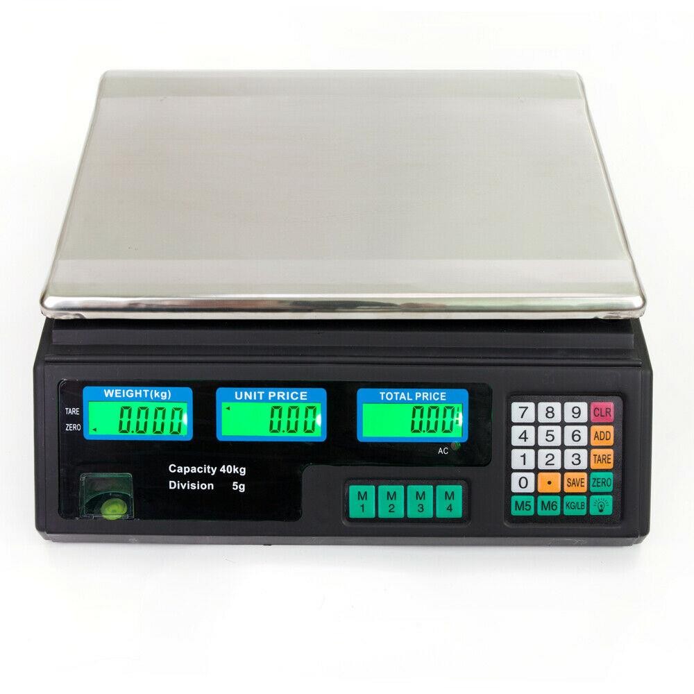 88LB Digital Weight Scale Price Computing Food Produce Deli Backlit LCD Display