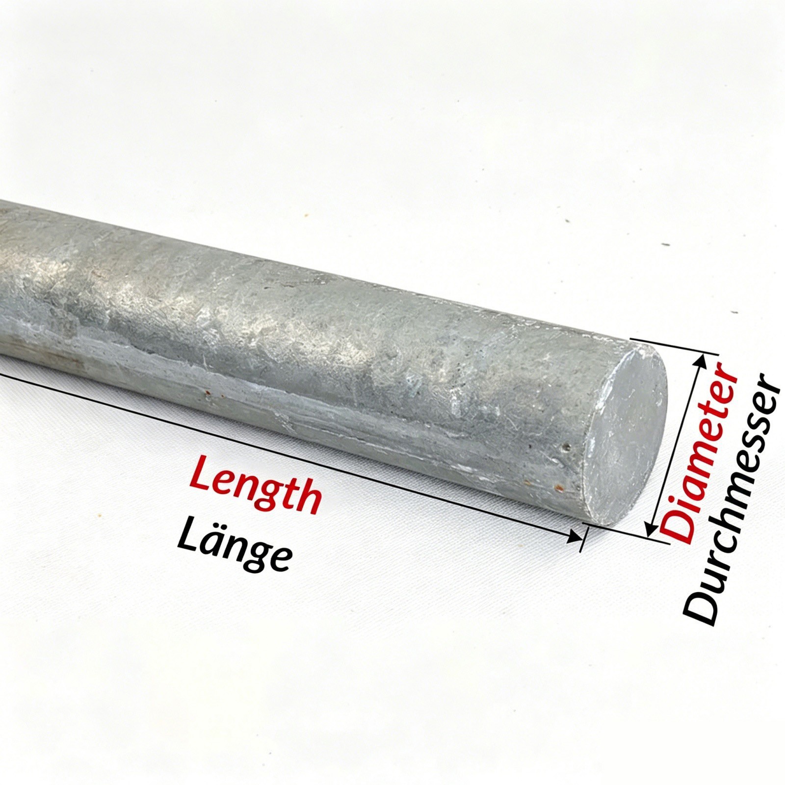 Round Zinc Bar 99.9% Pure Zinc Rod, Marine Anticorrosion, Pure Metal Zinc Anode