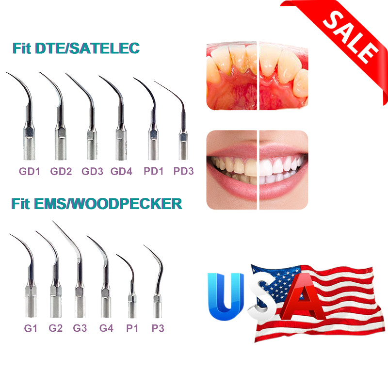 5× Dental Ultrasonic Piezo Scaler Tips fit Woodpecker EMS DTE SATELEC Handpiece