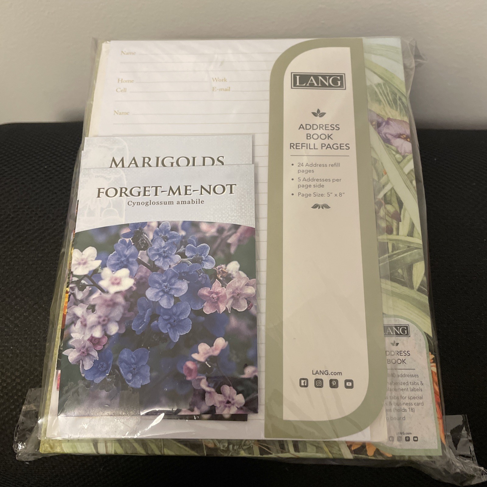 Lang «Natures Journal” New Address Book 3 Ring Binder Hardcover W Refill Pages