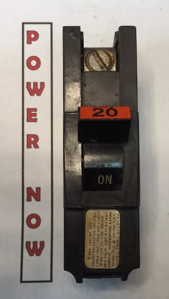 Federal Pacific FPE Stab-Lok Breaker 1 Pole 20 Amp 120V Thick – Ships Today