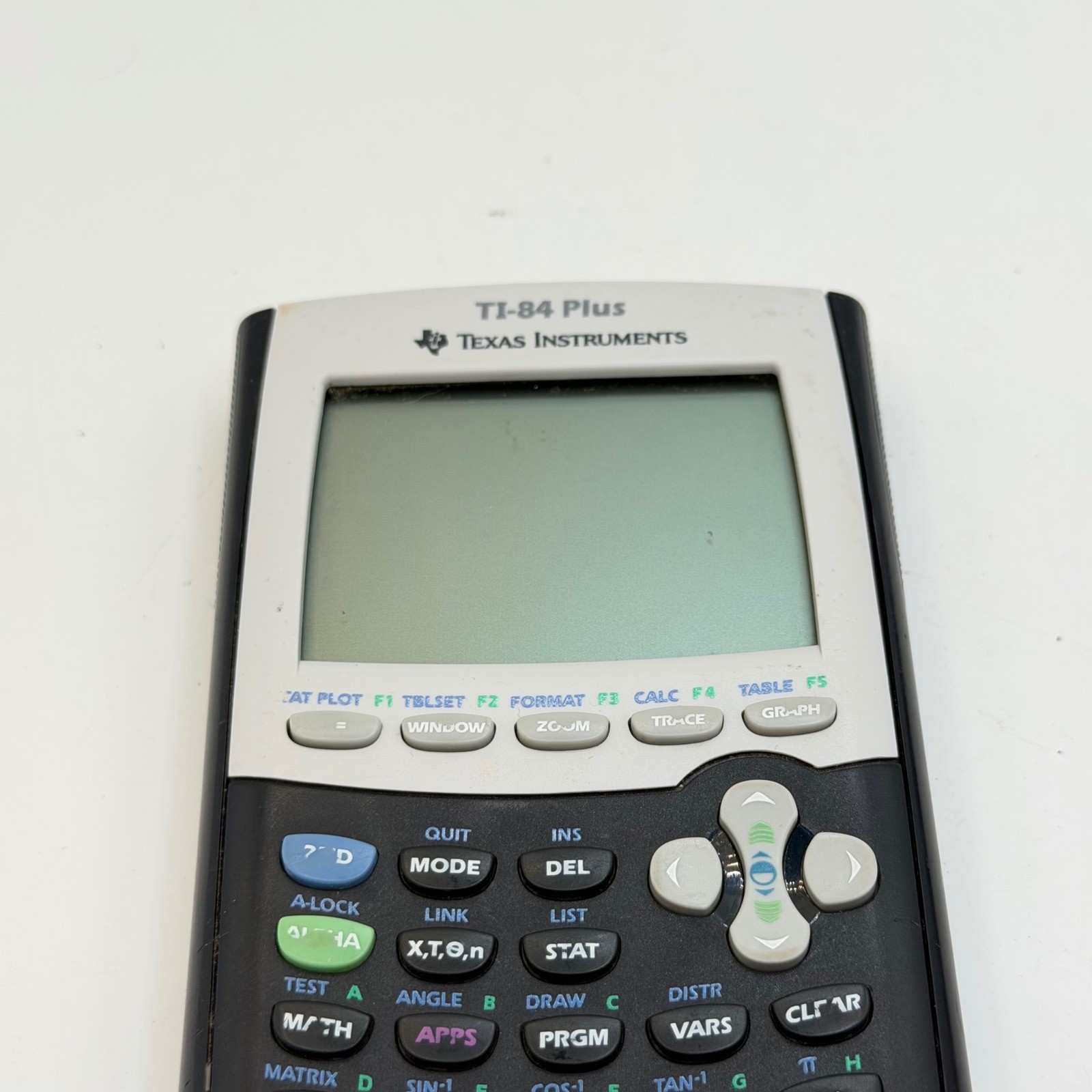 Texas Instruments TI-84 Plus Graphing Calculator Black Silver with Cover TESTED