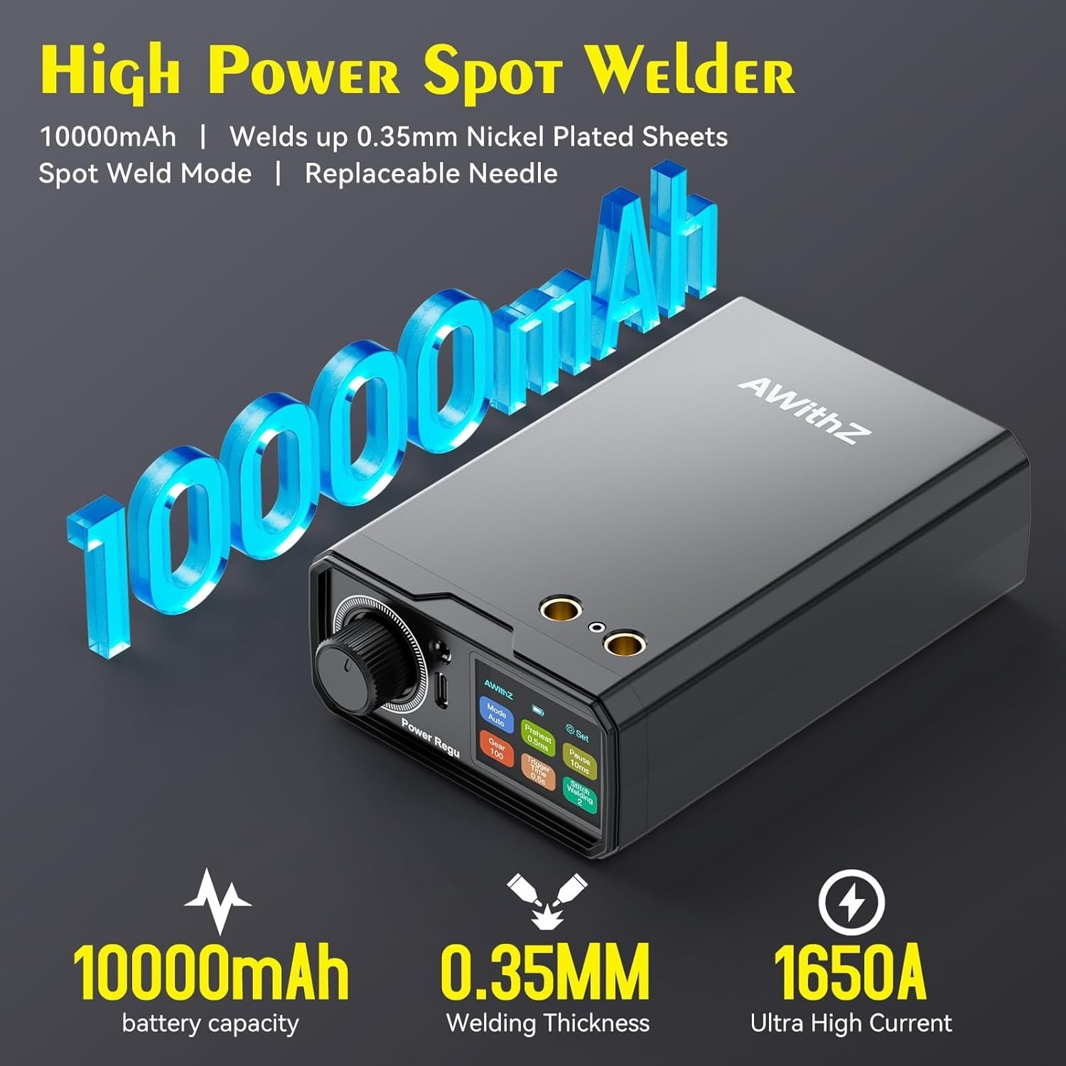 AWithZ Spot Welder Pedal Farad Capacitor 18650 Li Battery Spot Welding Machine