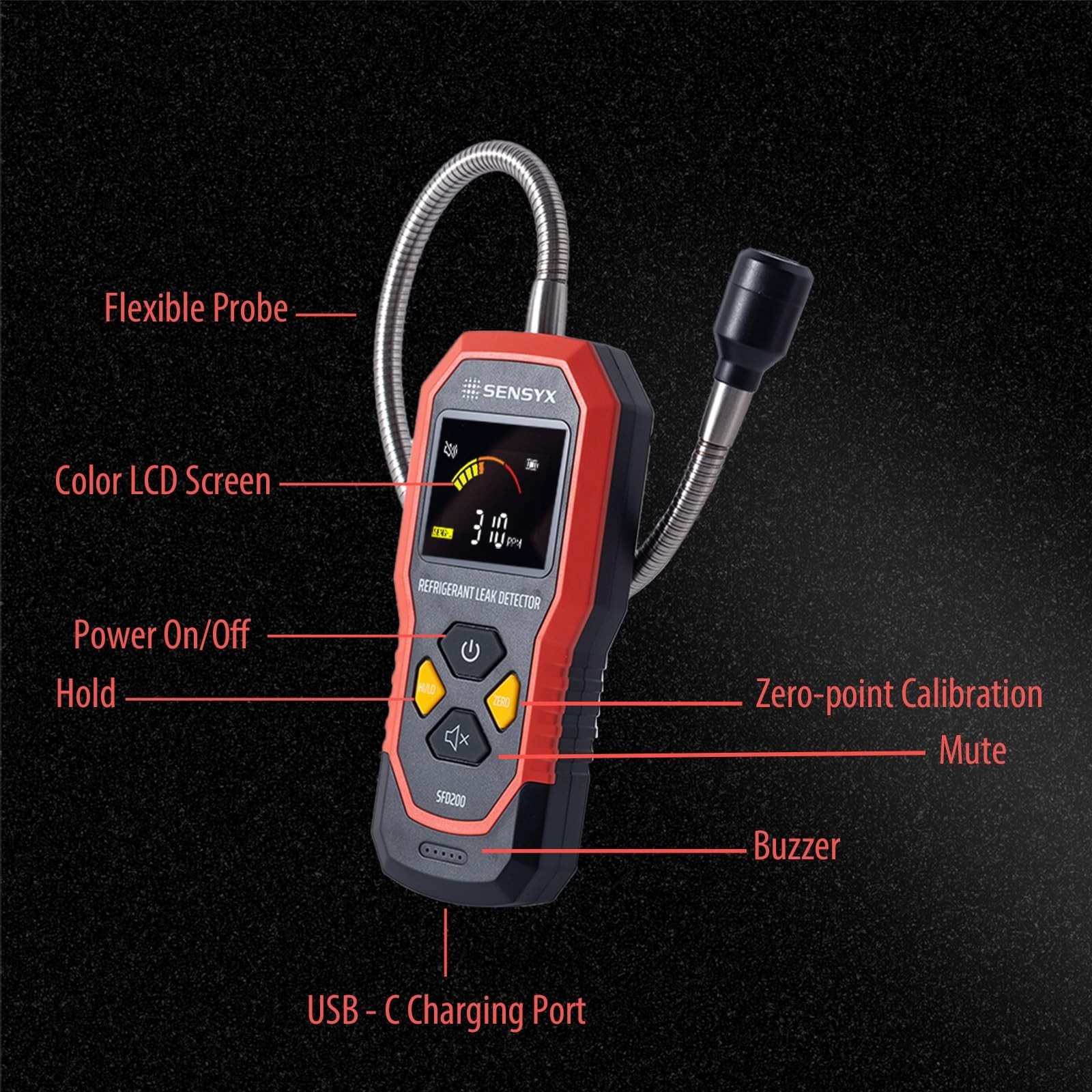 Rechargeable HVAC Refrigerant Leak Detector, Halogen Freon Sniffer, Air Condi…