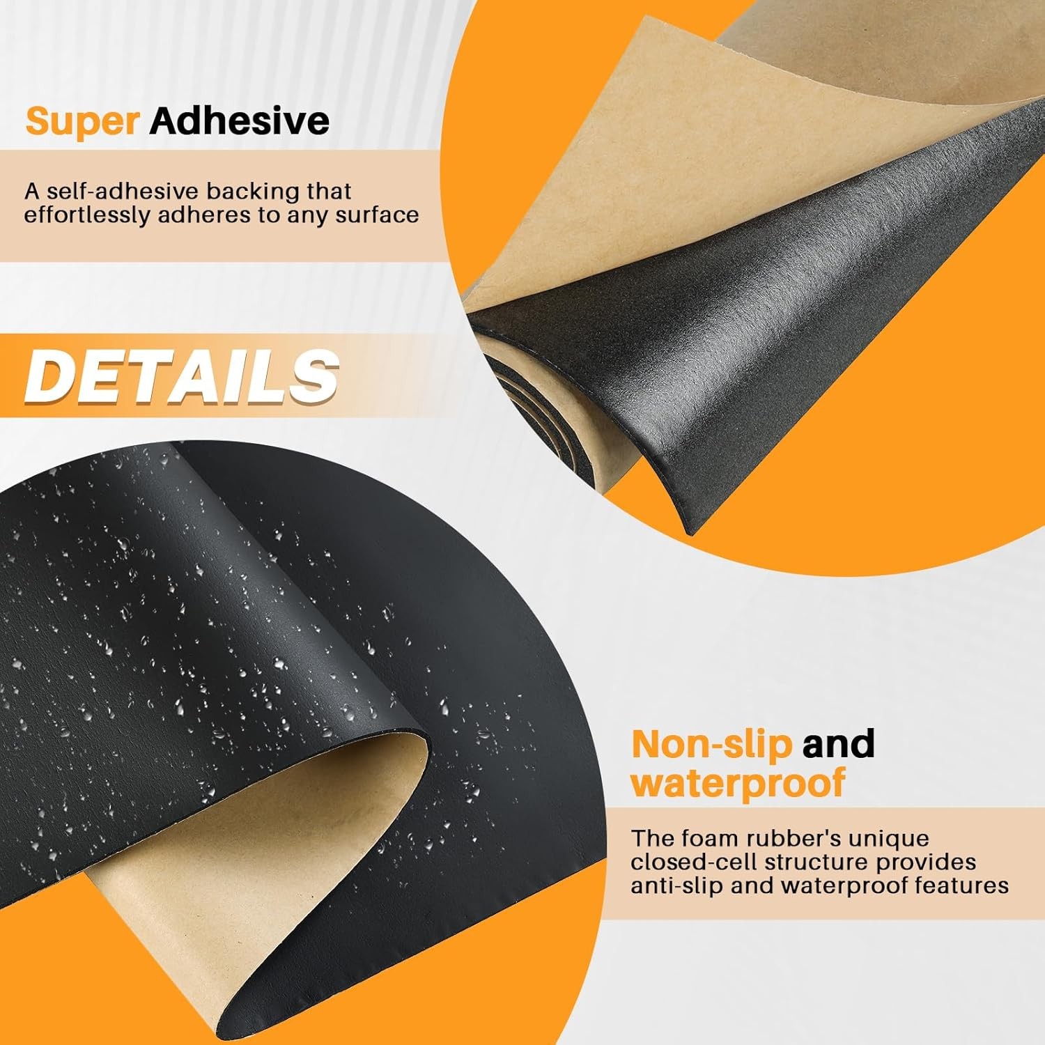 Neoprene Adhesive Foam Sheet Closed Cell Sponge Padding DIY Craft 1/8″ 12×48 Inc