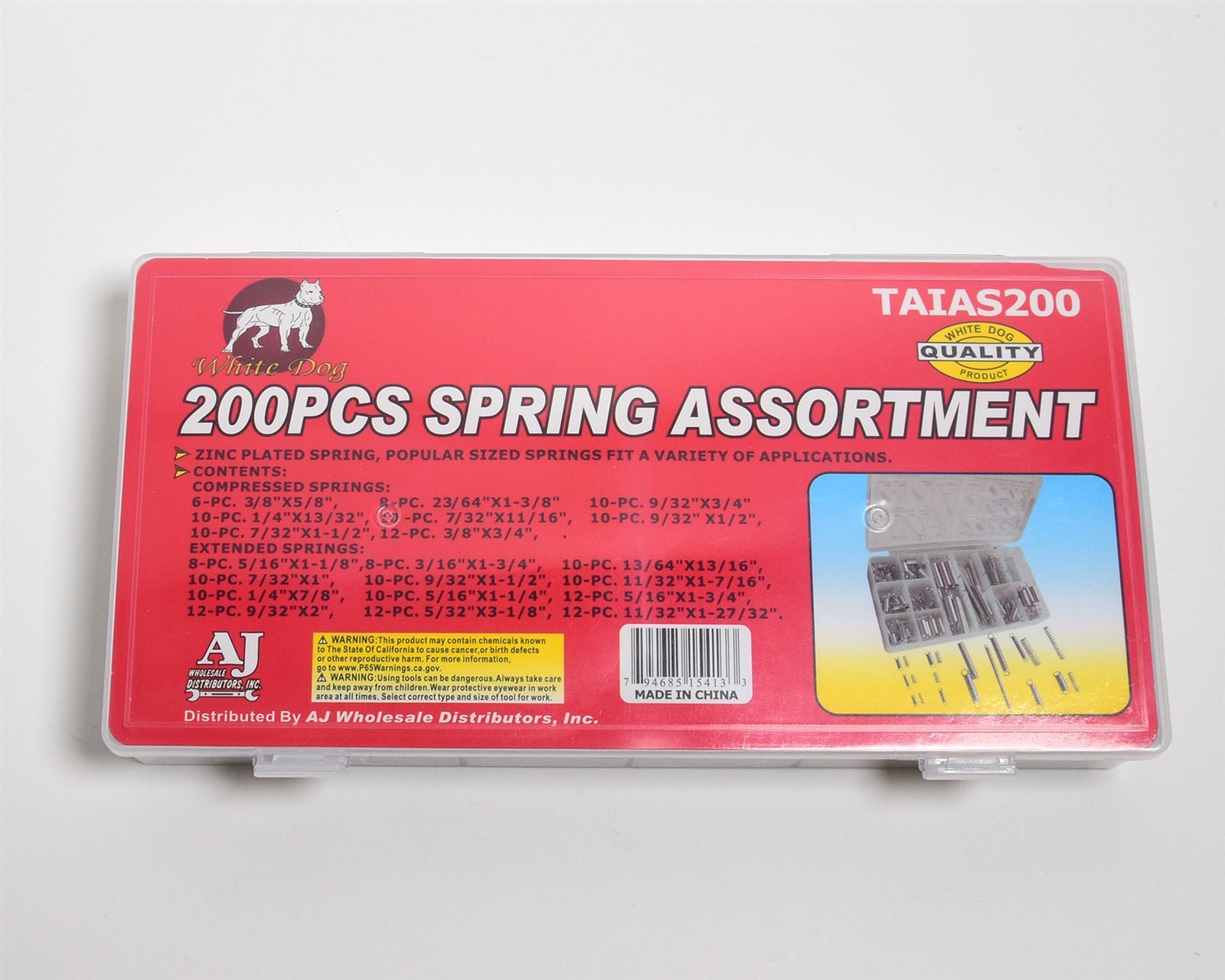 200pc Spring Assortment Set Compression & Extension Zinc Plated Steel Carburetor
