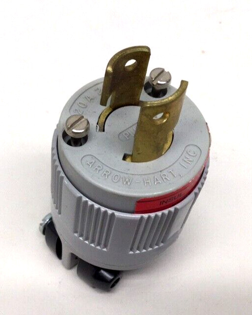 Arrow Hart 7102N Locking Plug L2-20P .250 Cord Dia 20A 250V 2P 2W