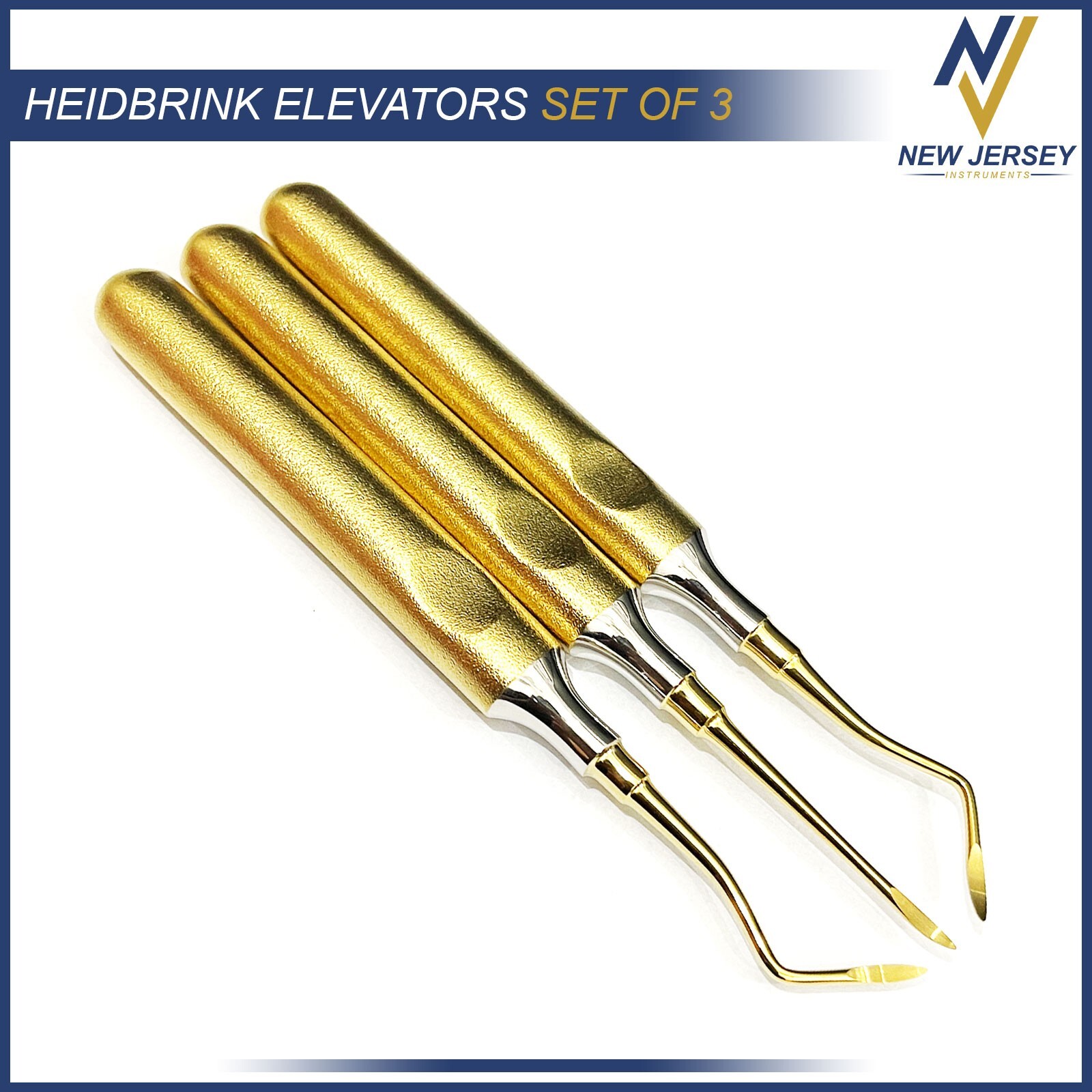3 Pcs Dental Root Elevators HEIDBRINK Oral Surgery Luxating Root Picker Elevator