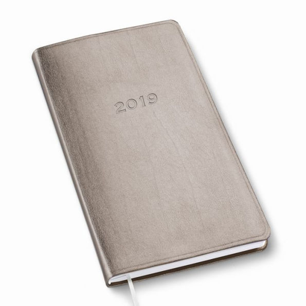 2019 / 2020 Gallery Leather Monthly / Weekly Pocket Planner Agenda Taupe