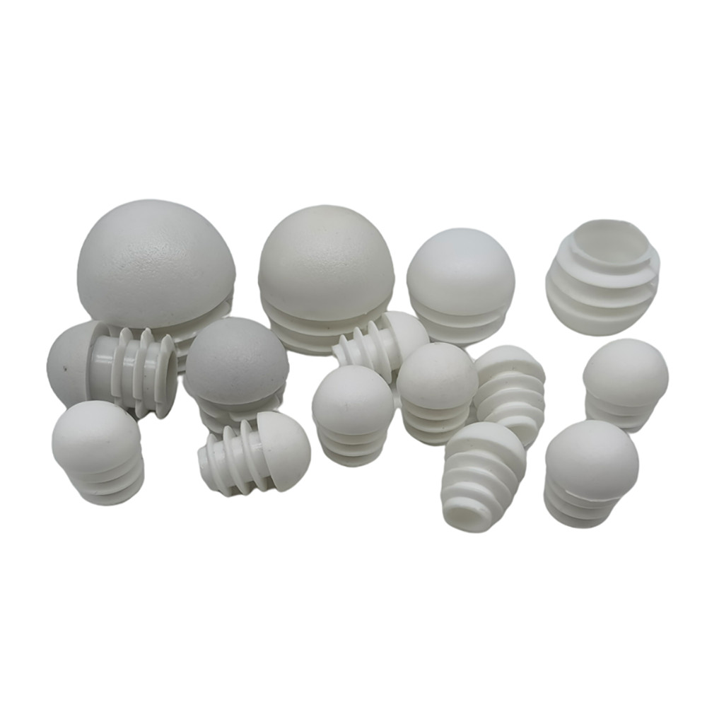 Domed Round Plastic Blanking End Cap Caps Tube Pipe Inserts Black/White 16-76mm