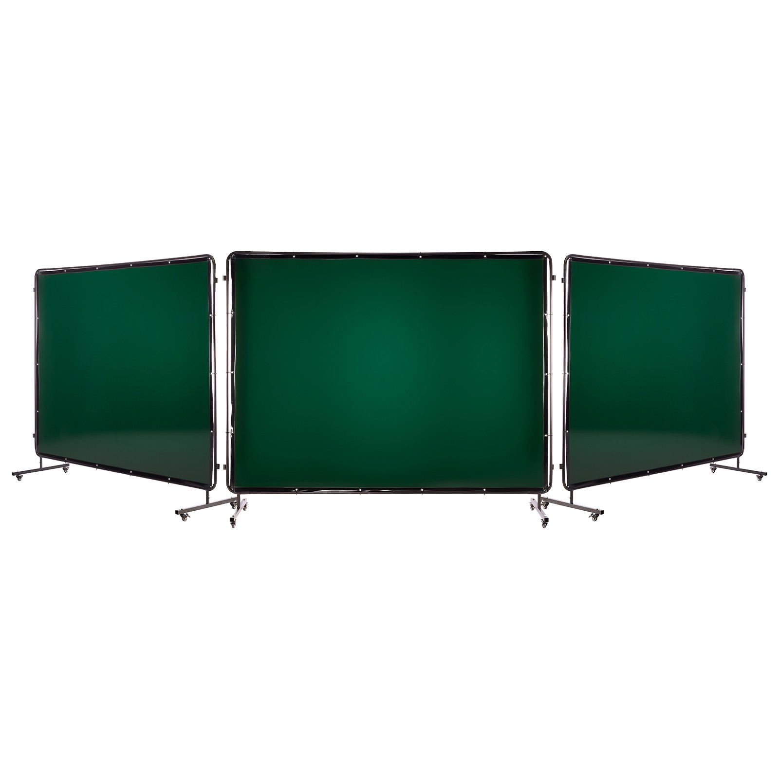 Uimoso 3-Panel Welding Screen with Frame, 6 x 8 FT, Includes 12 Wheels