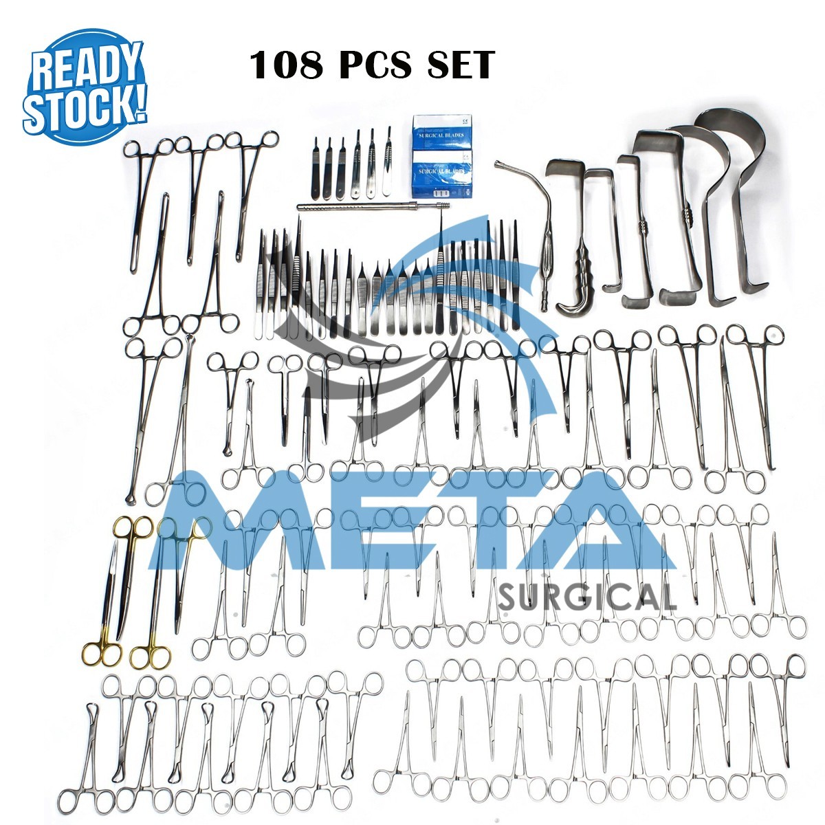 108-Pcs Set Laparotomy Instruments MedicalSurgical Abdominal Surgery
