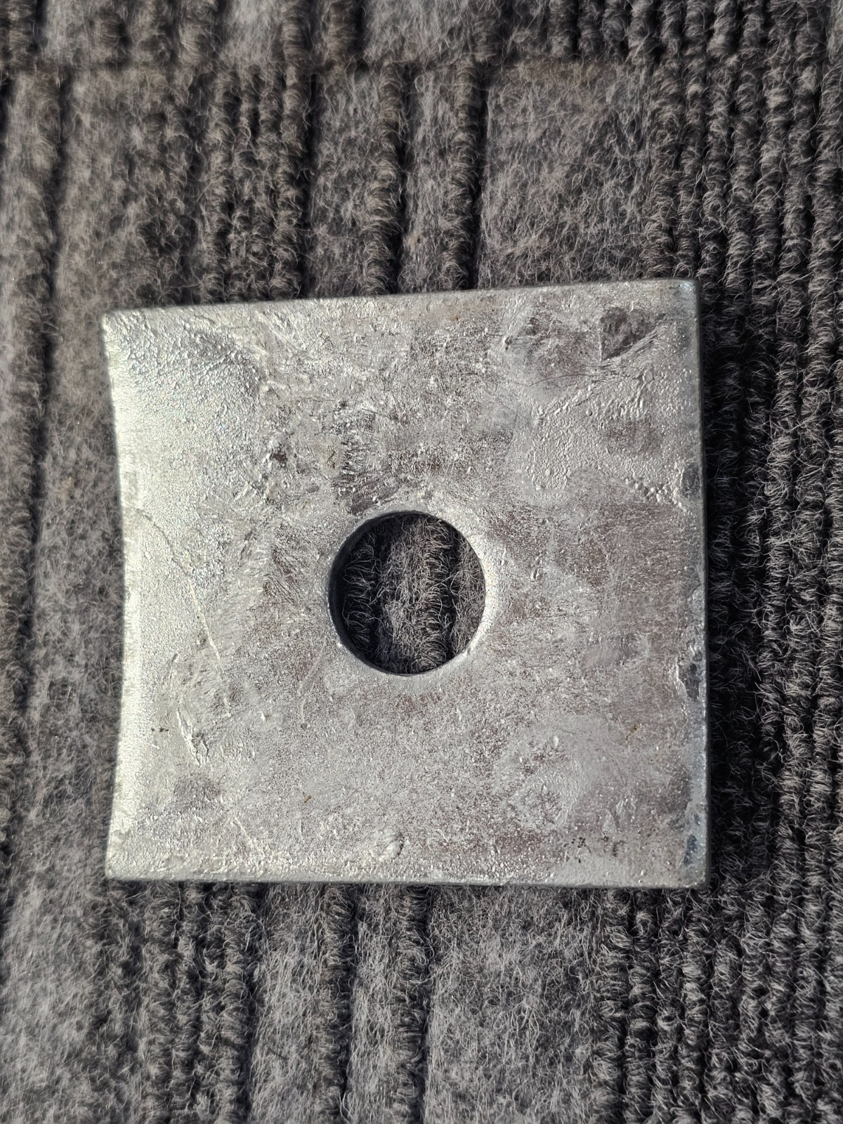 (QTY 50)Square-Curved Washer, Steel, Galvanized, 3/4″ dia, 3×3×1/4, 13/16, DF4W5
