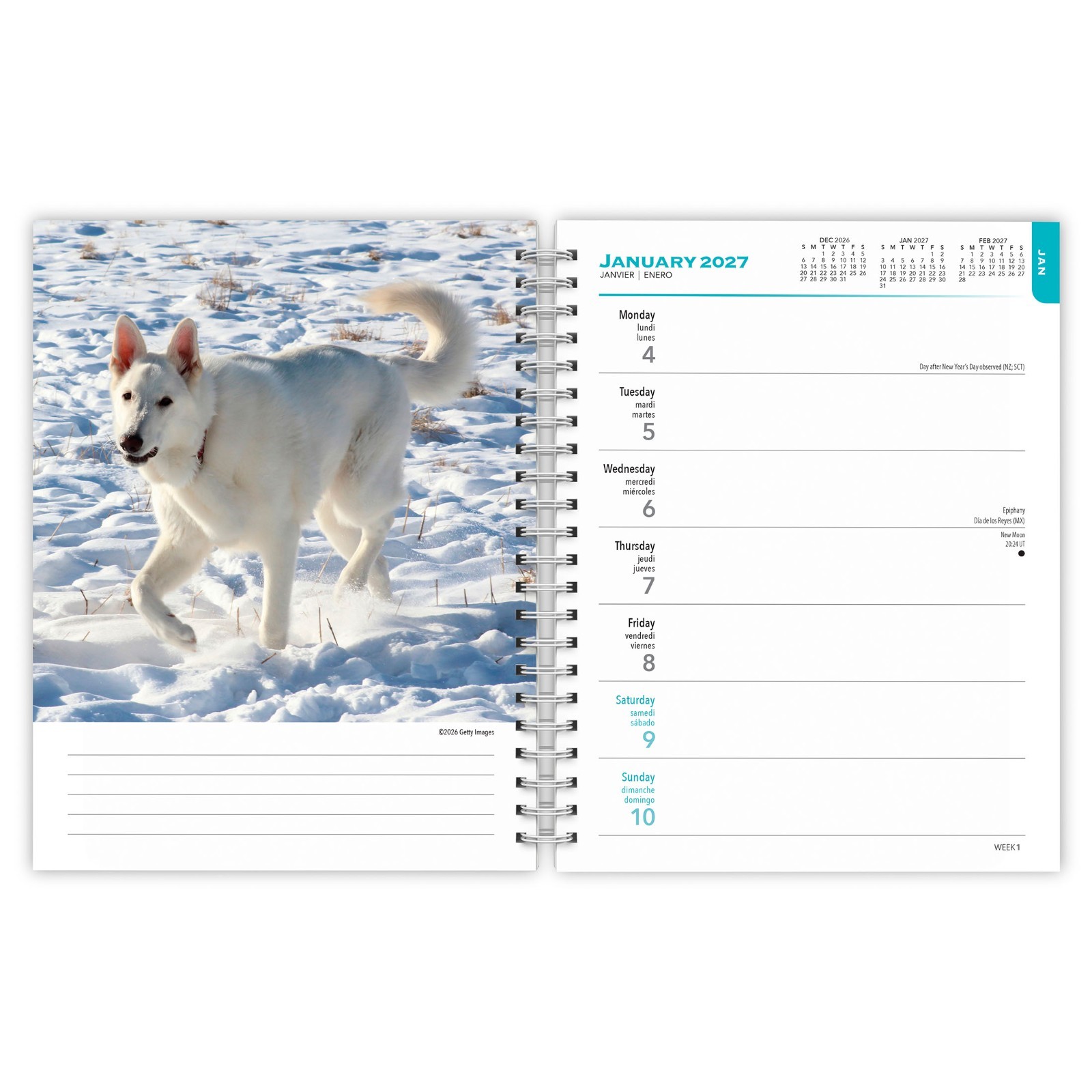 German Shepherds | 2027 6×7.75″ Spiral-Bound Wire-O Engagement Planner Calendar