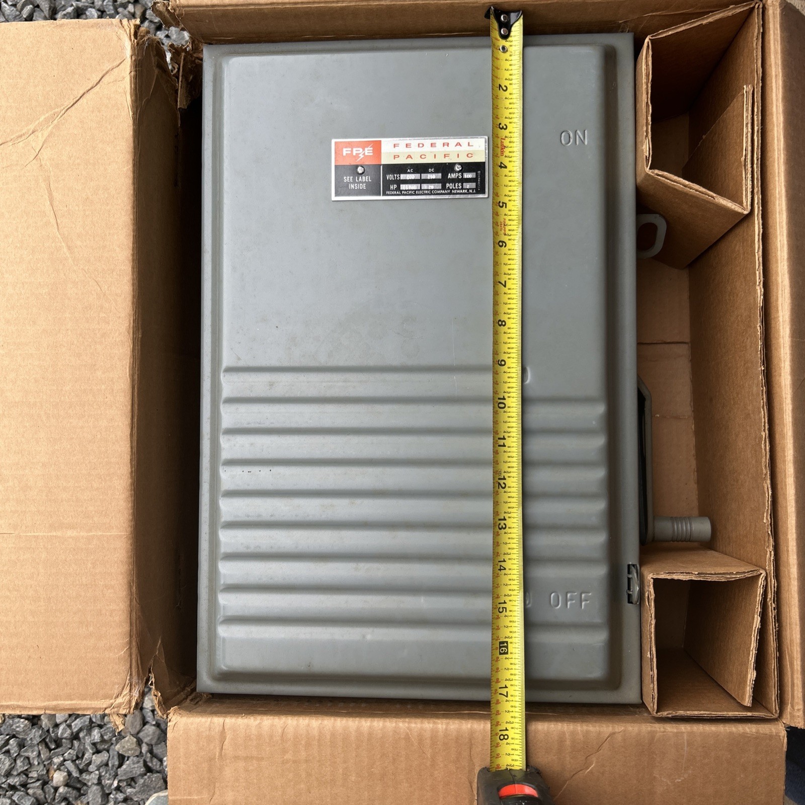 Vintage Federal Pacific Electric Enclosed Safety Switch Box Original Box Papers
