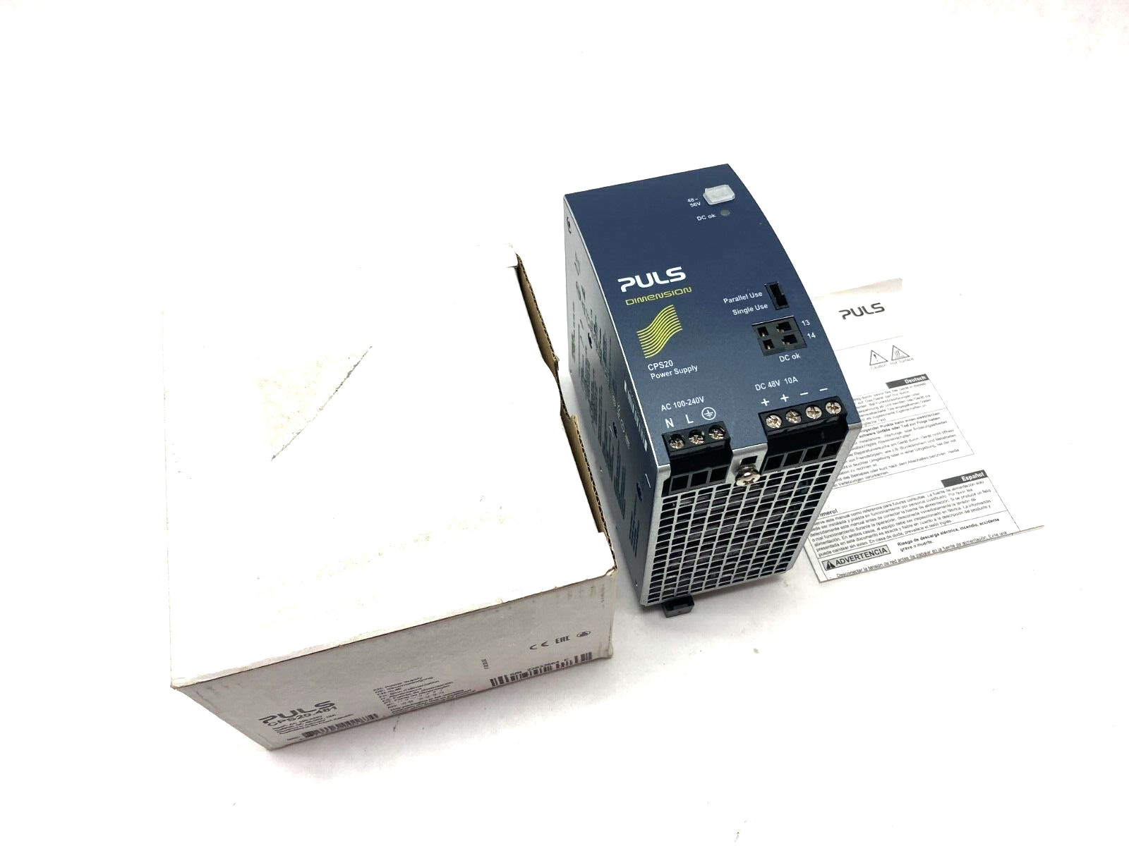Puls CPS20.481 Power Supply, 1-Phase, 120-240VAC, 48VDC 10A 480W