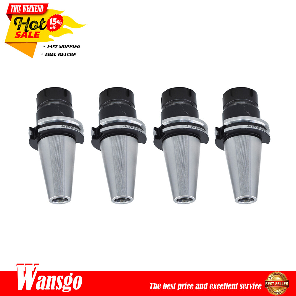 4×CAT40 ER25 Collet Chuck W. 2.76″ Gage Length 4 Chucks Tool Holder Set