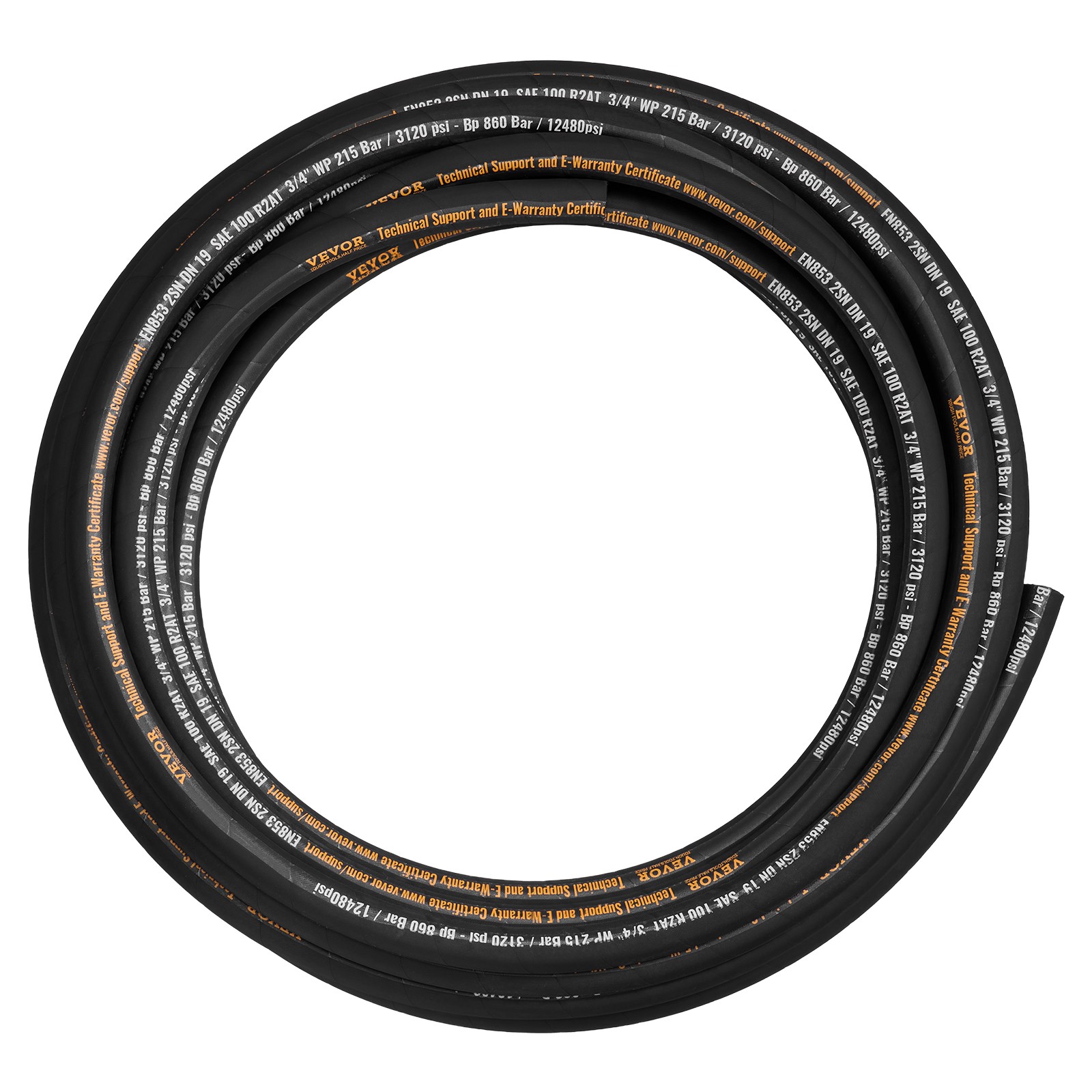 Uimoso Hydraulic Hose, 50 ft Coiled Hose, 3120 PSI High-Pressure Hose