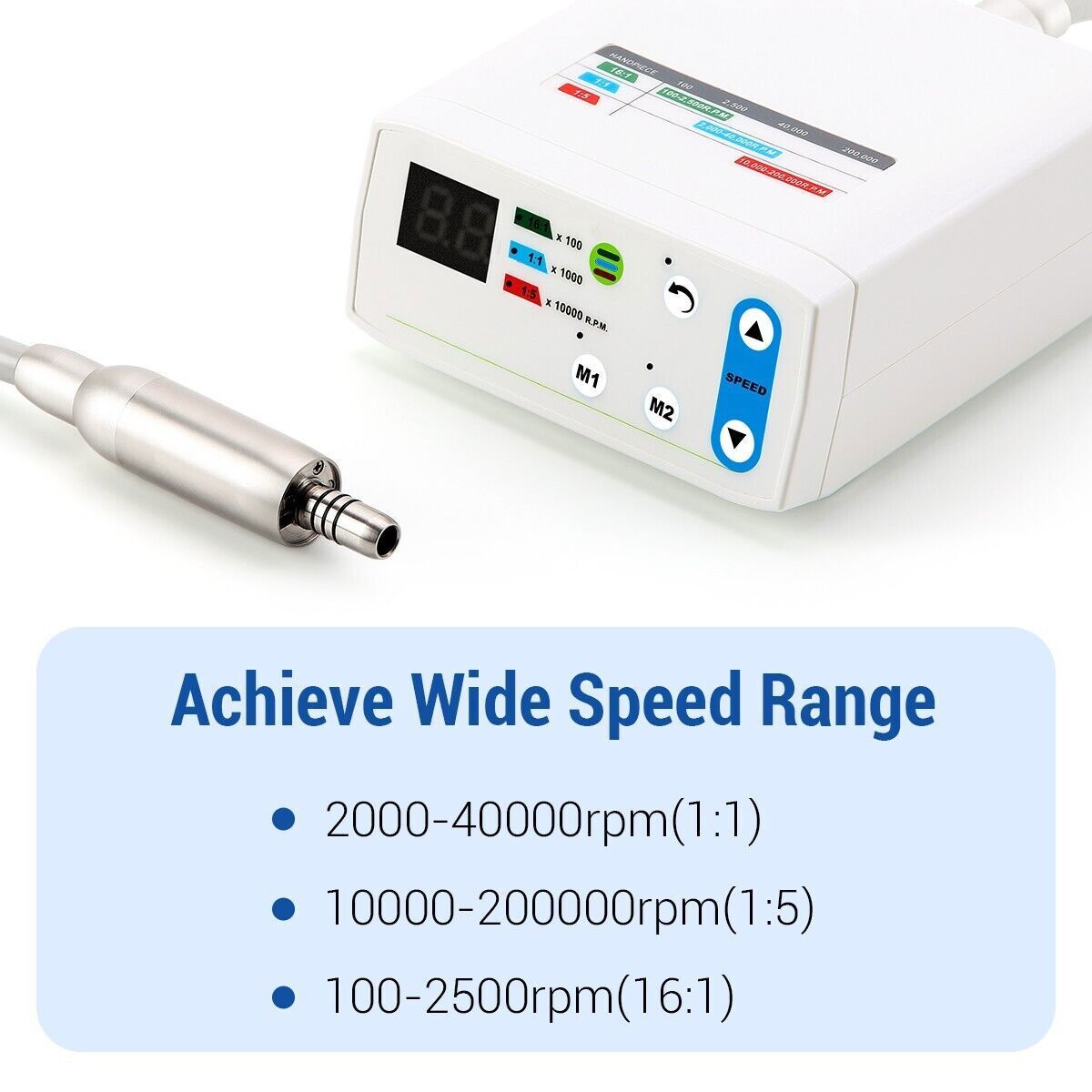 Dental LED Brushless Micromotor E-Type 1:1/1:5/16:1 2000-40000rpm Lab
