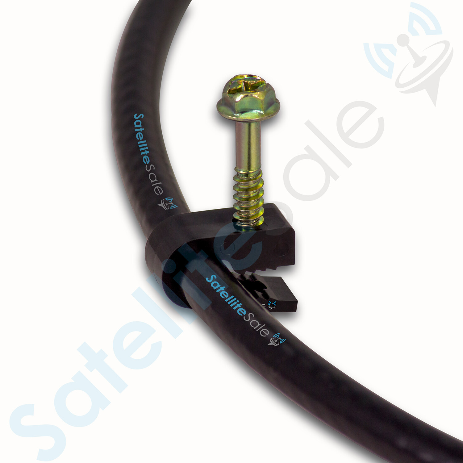 SatelliteSale Black RG6 Single Cable Grip Mounting Screw Clips 100 CT