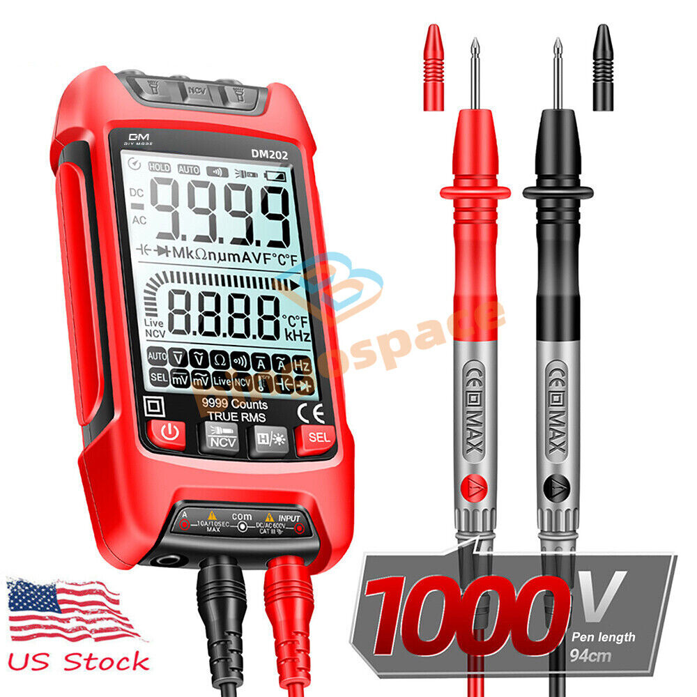 DM202 Digital Multimeter Voltmeter Resistance Capacitance Temp Transistor Meter