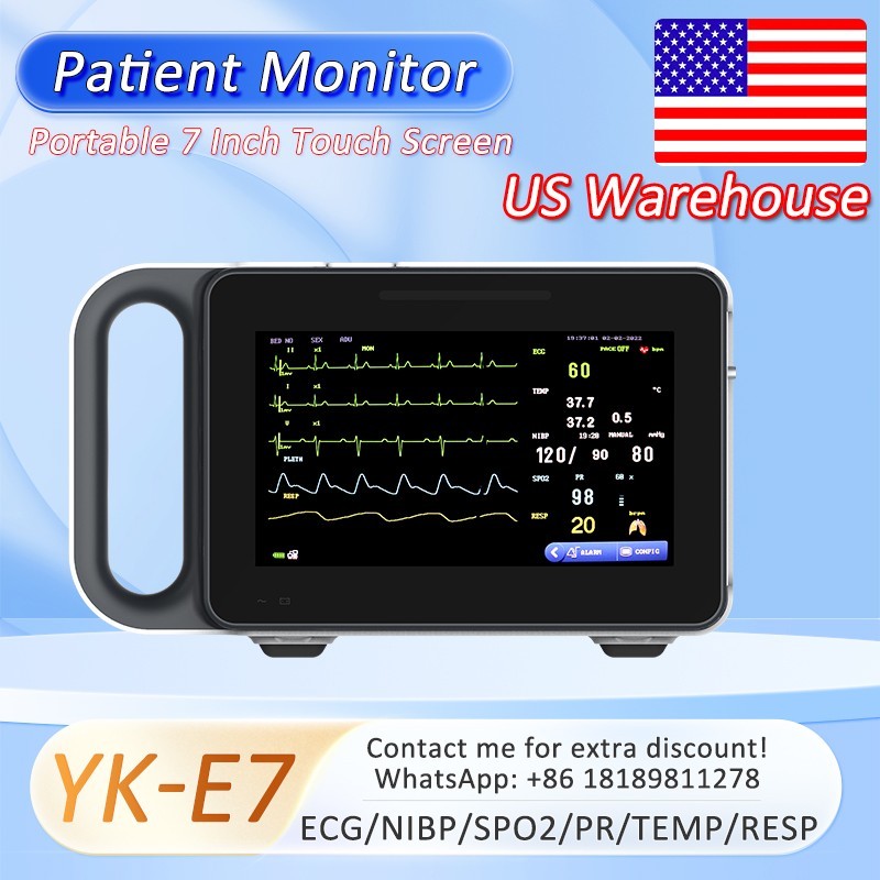 7 Inch Touch Screen Portable Multi-parameter Patient Monitor Vital Signs Monitor