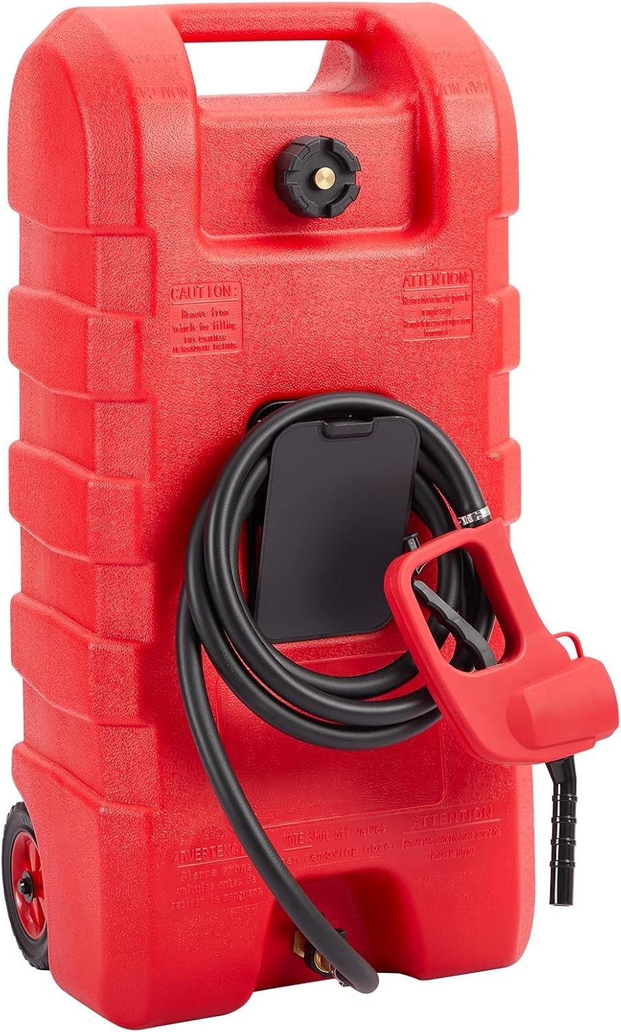 15 Gallon Fuel Caddy Portable Gas Fuel Tank,Gas Can with Manual Transfer Nozzle