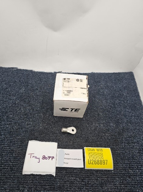 (QTY 100) TE Connectivity 33464: Closed Ring Tongue Terminals 6 AWG #10 Stud