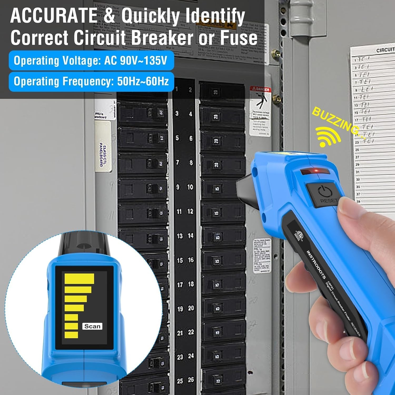 KAIWEETS Circuit Breaker Finder with LCD Display, NCV Tset & Black